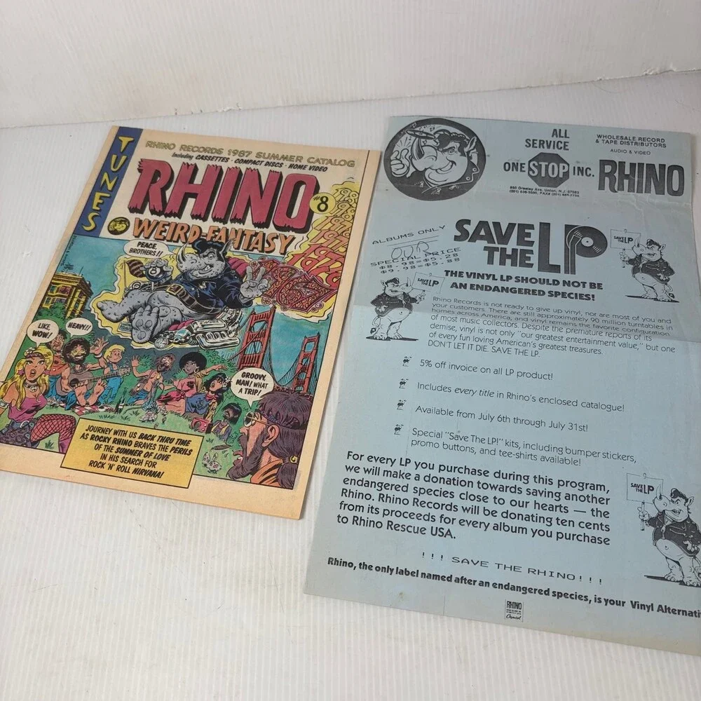 Rhino Records 1987 Summer Catalog Rhino Weird Fantasy Magazine Music